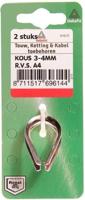 Kous 3-4mm rvs 2st - Deltafix