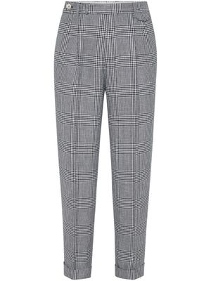 Brunello Cucinelli pantalon à carreaux - Noir