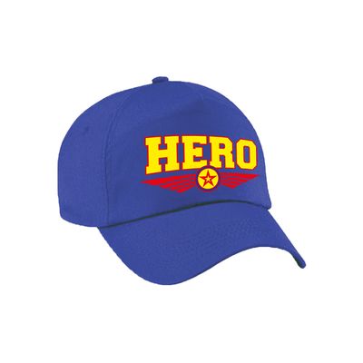 Hero / held tekst pet / baseball cap blauw voor volwassenen Hero / held tekst pet / baseball cap blauw voor volwassenen