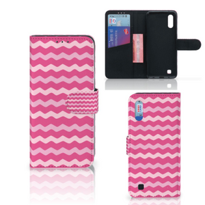 Samsung Galaxy M10 Telefoon Hoesje Waves Pink