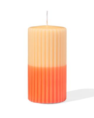 HEMA Stompkaars Ø7x13cm Ribbel Lichtoranje-oranje (oranje)