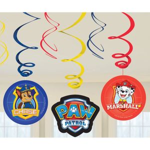 12x Paw Patrol themafeest rotorspiralen hangdecoratie