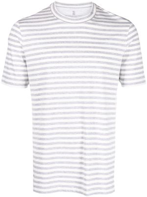 Brunello Cucinelli t-shirt à rayures - Gris