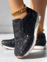 Sparkling Gillter Elasticated Slip On Fashion Sneakers - thumbnail