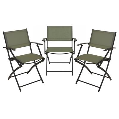Klapstoel - 3x - groen - opklapbaar - 46 x 52 x 85 cm - staal/polyester - campingstoel/tuinstoel Klapstoel - 3x - groen - opklapbaar - 46 x 52 x 85 cm - staal/polyester - campingstoel/tuinstoel