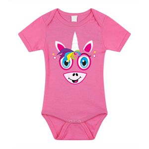 Baby rompertje - roze - eenhoorn/unicorn - cadeau romper - kraamcadeau