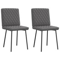 Eetkamerstoelen 2 st kunstleer grijs