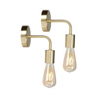 Ostaria Wandlamp - 2x - goud - metaal - chique - E27 - binnen / woonkamer