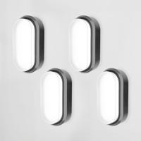 Set van 4 C-Series - LED Plafondlamp zwart ovaal - Wandlamp - Scheepslamp - IP54 - 18 Watt - 1830lm - 6500K Daglicht wit - voor binnen en buiten