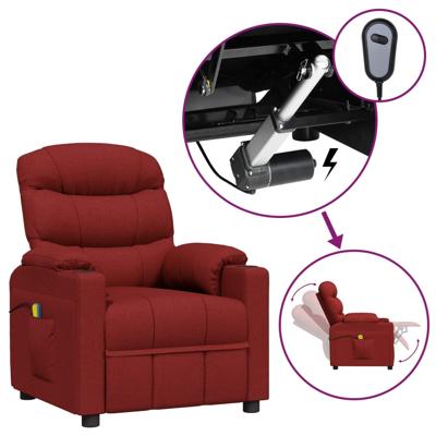 Massagestoel elektrisch stof wijnrood
