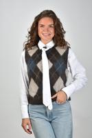 Lisa Yang trui Yasmin 2025516 wood/night fall/sand/cream argyle brushed WN