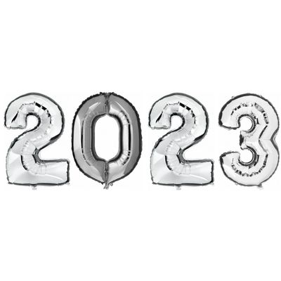 Helium/folie Ballonnen - 2023 - zilver - 100 cm