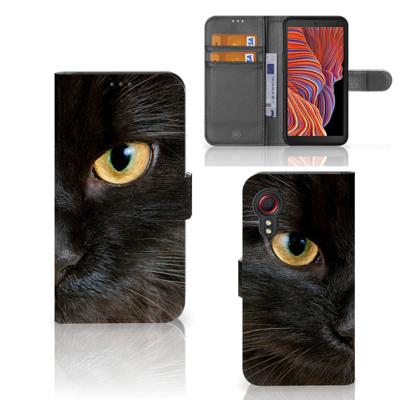Samsung Galaxy Xcover 5 | Telefoonhoesje | Met pasjeshouder | Zwarte Kat