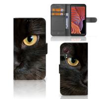 Samsung Galaxy Xcover 5 | Telefoonhoesje | Met pasjeshouder | Zwarte Kat