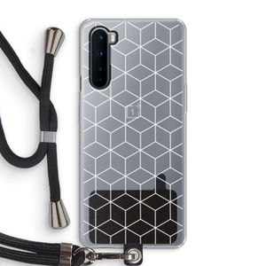 Zwart-witte kubussen: OnePlus Nord Transparant Hoesje met koord