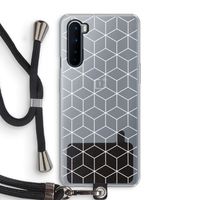 Zwart-witte kubussen: OnePlus Nord Transparant Hoesje met koord