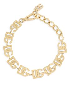 Dolce & Gabbana collier ras du cou en chaine à logo DG - Or