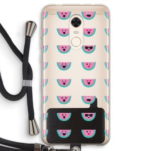 Smiley watermeloenprint: Xiaomi Redmi 5 Transparant Hoesje met koord