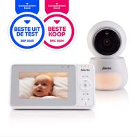 Alecto DVM2043 - Babyfoon met camera, groot 4,3" kleurenscherm en nachtlampje - Op afstand bestuurbaar - Wit