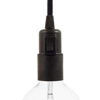 Fitting lamp zwart E27 met schakelaar bakeliet glad Fitting lamp zwart E27 met schakelaar bakeliet glad
