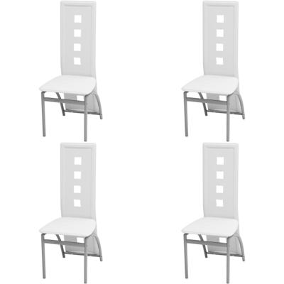 Eetkamerstoelen 4 st kunstleer wit