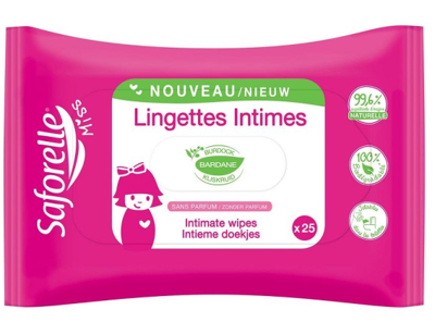 Saforelle Doekjes Miss Lingettes Biodégradable 25Stuks