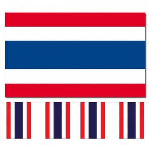 Landen vlaggen versiering set - Thailand - Vlag 90 x 150 cm en vlaggenlijn 9 meter