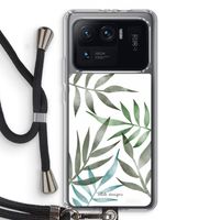 Tropical watercolor leaves: Xiaomi Mi 11 Ultra Transparant Hoesje met koord