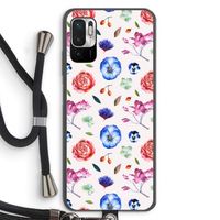Bloemetjes: Xiaomi Redmi Note 10 5G Transparant Hoesje met koord