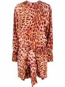 Stella McCartney robe courte nouée à motif animalier - Rose