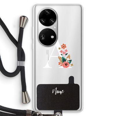 Pink Bouquet: Huawei P50 Pro Transparant Hoesje met koord
