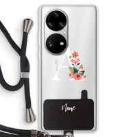 Pink Bouquet: Huawei P50 Pro Transparant Hoesje met koord