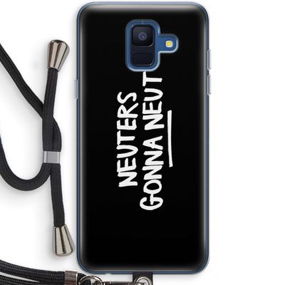 Neuters (zwart): Samsung Galaxy A6 (2018) Transparant Hoesje met koord