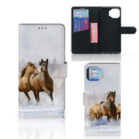 Motorola Moto G 5G Plus Telefoonhoesje met Pasjes Paarden