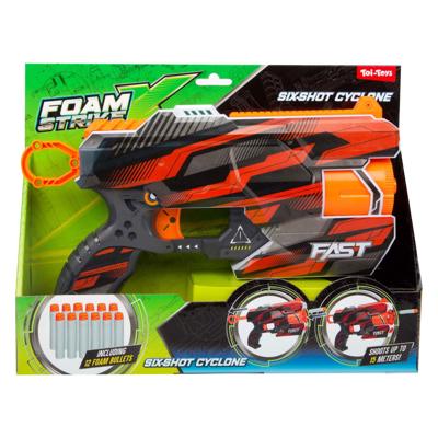 Toi-Toys Foam strikex afschietpistool six-shot cyclone met 12 foampijlen