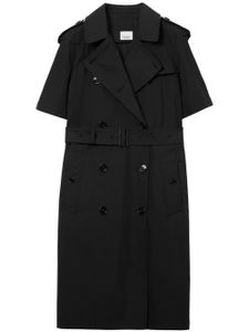 Burberry robe ceinturée à manches courtes - Noir