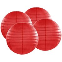 4x stuks luxe bol vorm lampion rood 35 cm - Feestlampionnen - thumbnail