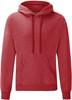 Fruit Of The Loom F421 Classic Hooded Sweat - Heather Red - XL