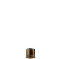 J-Line bloempot Rond Terra Blinkend - goud - extra small - Ø 14 cm