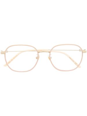 Gucci Eyewear lunettes de vue carrées à logo G - Or