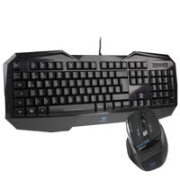 Aula Killing Soul Behead Series Wired USB Silent / Non-slip Keyboard with Blu-ray Backlight + 500-1000Hz Return Rate 7D Game Mouse Combo Kit German L