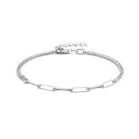 Armband Gourmet-Paperclip zilver 16-19 cm