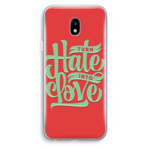 Turn hate into love: Samsung Galaxy J3 (2017) Transparant Hoesje