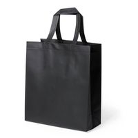 Draagtas/schoudertas/boodschappentas in de kleur zwart 35 x 40 x 15 cm - Boodschappentassen - thumbnail