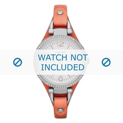 Horlogeband Fossil ES3468 Onderliggend Leder Roze 8mm