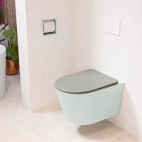 MONDIAZ LAVIE hangend toilet single fire rimless diepspoel Greey, Toiletzitting met quick-release & softclose Smoke