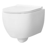 Wandcloset Xenz Gio | 47 cm | Zonder spoelrand | Zonder toiletzitting | Excl.Toiletzitting | Keramiek | Wit mat