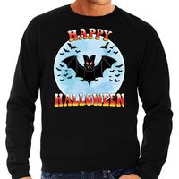 Happy Halloween vleermuis verkleed sweater zwart voor heren - thumbnail