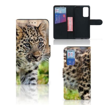 Huawei P40 | Telefoonhoesje | Met pasjeshouder | Baby Luipaard