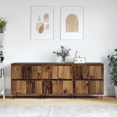 Dressoirs 3 pcs Oud hout 180 x 35 x 70 cm Bewerkt hout